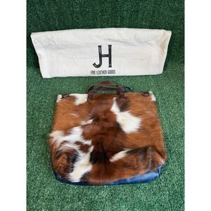 Jill's Homestead Blue Leather Cowhide Convertible Tote Backpack JH06833 USA